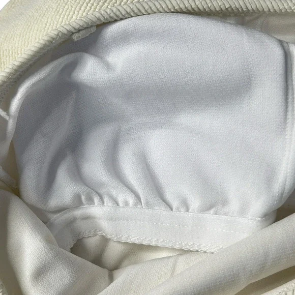 Michael MK Textured One Shoulder Cutout One Piece Swimsuit Cream Women 12 NWT - Picture 8 of 9